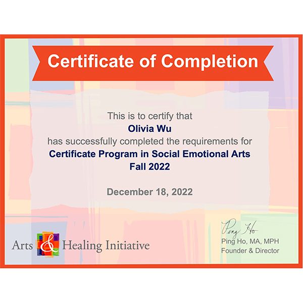 SEA Facilitator trained through Arts & Healing Initiative