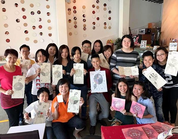 Meditative art hosted at a social enterprise owned cafe in Singapore